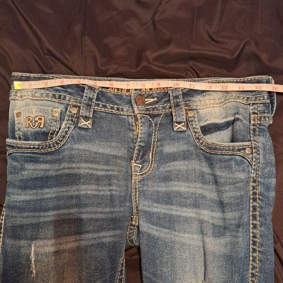 Rock Revival Joyelle Jeans Distressed Denim Straight Leg Low Rise Women's 28 - Picture 12 of 16